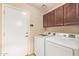 Bright laundry room features a side-by-side washer and dryer, plus extra cabinet storage at 31453 N Blackfoot Dr, San Tan Valley, AZ 85143