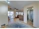 Open concept living room featuring tile floors, ceiling fans, a glass sliding door to the outside at 111 S Greenfield Rd # 547, Mesa, AZ 85206