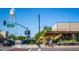 Gilbert, Arizona street view displaying the iconic water tower and outdoor dining at Postino restaurant at 1694 E Campbell Ave, Gilbert, AZ 85234