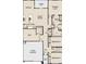 Detailed floorplan exhibiting the layout with a kitchen, primary suite, and two-car garage at 24104 W Bowker St, Buckeye, AZ 85326