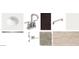 Home interior design elements including a white sink, dark wood cabinet, and neutral flooring at 24104 W Bowker St, Buckeye, AZ 85326