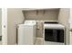 Efficient laundry room features modern washer, dryer, and convenient overhead shelving at 30776 W Earll Dr, Buckeye, AZ 85396
