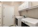 Laundry room featuring modern appliances, storage cabinets, and a convenient laundry setup at 3819 N Springfield St, Buckeye, AZ 85396