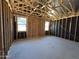 Bedroom framing showing window openings in an incomplete new home at 46850 W Old Timer Rd, Maricopa, AZ 85139