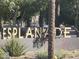 A large sign with the word Esplanade displayed in a commercial area at 5203 N 24Th St # 207, Phoenix, AZ 85016