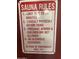 Sign detailing the rules for the sauna in the community at 5203 N 24Th St # 207, Phoenix, AZ 85016
