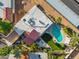 Aerial view of a home showcasing its pool, outdoor living space, and well-maintained landscaping at 7821 N Via De La Sombre --, Scottsdale, AZ 85258