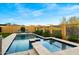 Backyard with a pool and spa, perfect for relaxation and enjoying the outdoors at 8633 E Kael Cir, Mesa, AZ 85207