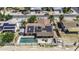 Aerial shot of home showcasing solar panels, a swimming pool, and a fully enclosed backyard at 1191 E Avenida Fresca St, Casa Grande, AZ 85122