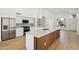 Modern kitchen featuring white cabinetry, stainless steel appliances, and a stylish center island at 12217 W Edgemont Ave, Avondale, AZ 85392