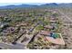 Aerial view of luxury homes in a scenic desert community with mountain views at 35556 N 87Th Pl, Scottsdale, AZ 85266