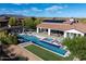 Stunning pool with integrated spa, sun shelf, and mountain views for outdoor entertaining at 35556 N 87Th Pl, Scottsdale, AZ 85266