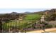 Scenic view of the lush golf course with desert landscape and mountain views at 10651 E Fernwood Ln, Scottsdale, AZ 85262