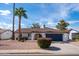 Charming single-story home featuring mature palm trees, a two-car garage, and a well-maintained yard at 1800 W Shawnee Dr, Chandler, AZ 85224
