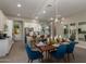 Beautiful dining room area with modern lighting, stylish seating, and an open-concept design to kitchen at 27647 N 176Th Dr, Surprise, AZ 85387