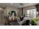Cozy living room showcasing modern decor, sliding doors to the patio, and stylish accents at 27647 N 176Th Dr, Surprise, AZ 85387