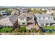 Aerial view of backyard with patio, green lawn, and desert landscaping at 3417 E Los Gatos Dr, Phoenix, AZ 85050