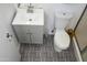 Clean bathroom features a toilet, and sink vanity with a modern design at 3519 W Libby St, Glendale, AZ 85308
