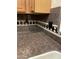 Close-up of a kitchen counter featuring granite countertops and decorative backsplash at 5919 W Straight Arrow Ln, Phoenix, AZ 85083