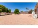Large backyard with a block wall fence and an outbuilding at 8632 E Delilah Ave, Mesa, AZ 85208