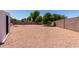 Expansive backyard featuring desert landscaping and tall block wall fencing for privacy at 8632 E Delilah Ave, Mesa, AZ 85208
