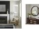 Cozy living room with a modern fireplace, elegant decor, and neutral color palette at 2854 E Virginia St, Mesa, AZ 85213