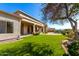 Lush backyard with manicured lawn, desert landscaping, and covered patio for outdoor living and entertaining at 402 E Windmere Dr, Phoenix, AZ 85048