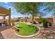 Spacious backyard with lush lawn, desert landscaping and a covered patio at 4976 E Thunderbird Dr, Chandler, AZ 85249