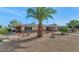 Charming single-story home with a desert landscaped front yard with palm trees at 524 W Sunset Cir, Mesa, AZ 85201