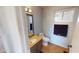 Bathroom with a granite counter, decorative mirror, and a Juicy Couture towel at 8541 W Pershing Ave, Peoria, AZ 85381