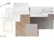 Material board showcasing cabinet door, backsplash, countertops, and flooring options at 11300 N Casa Dega Dr # 1019, Surprise, AZ 85388