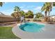 Backyard pool featuring a basketball hoop, mature landscaping, and plenty of space for outdoor fun at 1406 E Jasper Dr, Chandler, AZ 85225