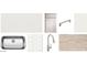 Selection of kitchen materials showcasing countertops, cabinetry, tile backsplash, flooring, and sink at 24096 W Bowker St, Buckeye, AZ 85326