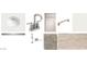 Selection of bathroom and flooring materials with countertops, fixtures, cabinet, and carpet sample at 24096 W Bowker St, Buckeye, AZ 85326