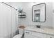 Bathroom with a shower and decorative shelving at 3818 E Appaloosa Rd, Gilbert, AZ 85296
