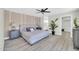 Serene main bedroom with neutral tones, stylish furnishings, and a view of the en-suite bathroom at 5236 S 19Th Ave, Phoenix, AZ 85041