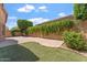 Backyard with block wall and lush vines with artificial turf at 10226 E Pine Valley Rd, Scottsdale, AZ 85255
