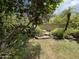 Landscaped backyard features mature trees, green grass, rock feature, and private block fence at 1118 E Orangewood Ave, Phoenix, AZ 85020