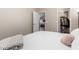 View from bedroom showcasing walk-in closet and view to the hallway at 1134 S Lydia Ln, Gilbert, AZ 85296