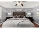 Comfortable bedroom featuring a king bed with a tufted headboard, side tables, and modern lamps at 1311 W Ellis St, Mesa, AZ 85201