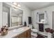 Bathroom with a classic vanity, large mirror, and coordinated towel set at 2233 E Behrend Dr # 162, Phoenix, AZ 85024