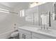 Bright bathroom features a tub and shower combination, ample vanity space, and neutral finishes at 2250 E Deer Valley Rd # 26, Phoenix, AZ 85024