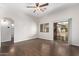 Spacious bedroom with hardwood flooring and a sliding glass door to a balcony at 2250 E Deer Valley Rd # 26, Phoenix, AZ 85024