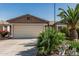 Spacious two-car garage with desert landscaping enhancing curb appeal to this single Gathering home at 3755 E Hazeltine Way, Chandler, AZ 85249
