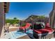 Spacious patio area with lush surroundings, offering a private outdoor retreat at 3755 E Hazeltine Way, Chandler, AZ 85249