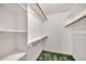 Organized walk-in closet with built-in shelving and green carpet at 7037 N 11Th Dr, Phoenix, AZ 85021