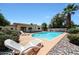 Relaxing backyard pool with lounge chairs, surrounded by lush greenery and a private patio area at 730 W Curry St, Chandler, AZ 85225