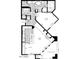 Detailed floor plan showcases the layout with measurements of the Primary suite and kitchen area at 7601 E Indian Bend Rd # 1040, Scottsdale, AZ 85250