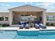 Beautiful backyard featuring a stunning pool and covered patio perfect for entertaining and relaxing at 8396 E Granite Pass Rd, Scottsdale, AZ 85266