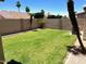 Beautiful backyard with a lush lawn and desert landscaping, perfect for outdoor enjoyment at 9109 W Watson Ln, Peoria, AZ 85381
